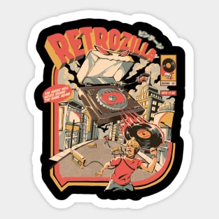 Retro Soundzilla - Black Sticker